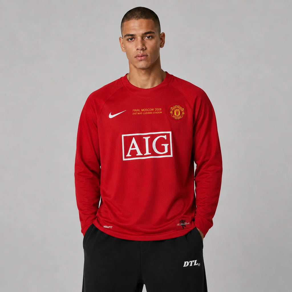 MANCHESTER UNITED HOME 2007/08 LONGSLEEVE RETRO JERSEY
