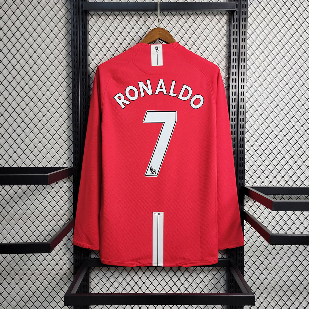 MANCHESTER UNITED HOME 2007/08 LONGSLEEVE RETRO JERSEY